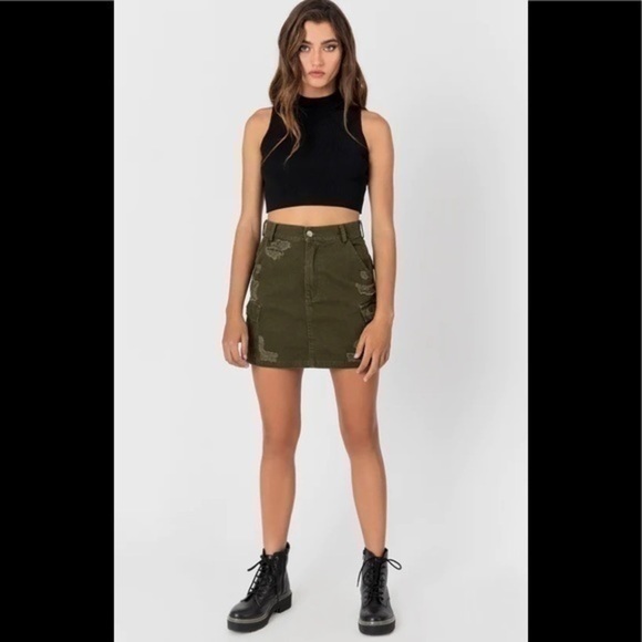 CARMAR OD CARGO SKIRT WITH STONEWASH AND GRINDING  MINI skirt - Picture 1 of 9